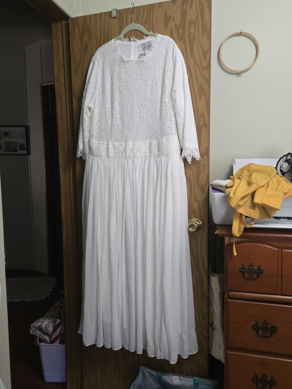 Dainty Jewels-Classic White Lace Long Sleeve Dress-NWTS-sz XXXL